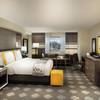 A rendering by KNA Design of a king guest room in the renovated Julius Tower at Caesars Palace in Las Vegas.