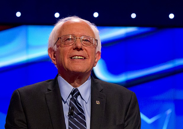 Vermont Senator Bernie Sanders stands onstage during the CNN Democratic Presidential Debate at the Wynn Las Vegas Tuesday, Oct. 13, 2015.  