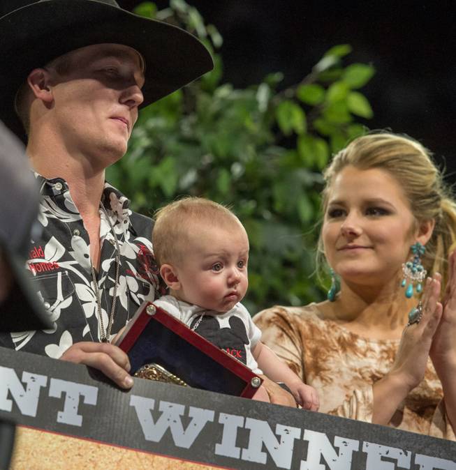 The fifth and final round of the 2015 PBR Built Ford Tough World Finals on Sunday, Oct. 25, 2015, at the Thomas & Mack Center. New 2015 World Finals event champion and $250,00 winner Cooper Davis of Jasper, Texas, is pictured here.