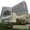 Crews work on the landscaping outside the MGM Grand Detroit casino in Detroit on Monday, Oct. 1, 2007.