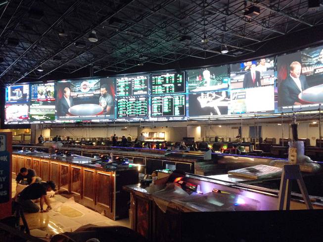 Remodeling work continues at the Westgate Superbook, where 220 feet of big screens have been added, capable of playing several different games or even just one for major events, such as the Super Bowl.