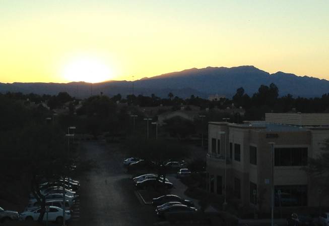 The sun sets at 4:30 p.m. Saturday west of Las Vegas. 