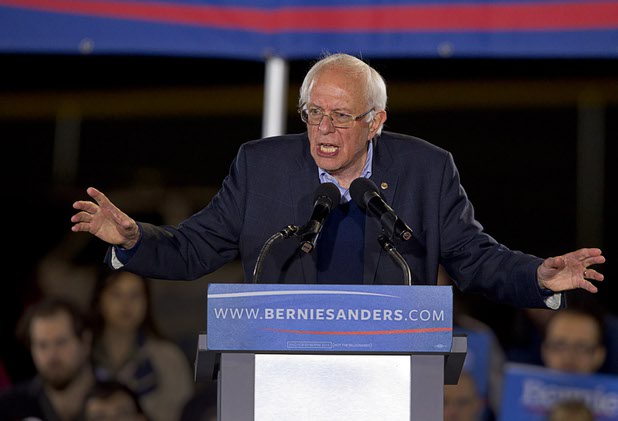Democratic presidential candidate Bernie Sanders speaks during a rally at the Cheyenne Sports Complex, in North Las Vegas Sunday, Nov. 8, 2015.