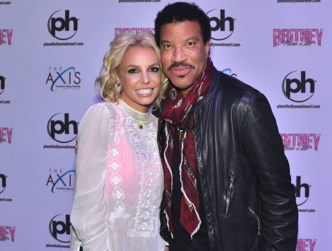 Britney Spears and Lionel Richie on Saturday, Nov. 7, 2015, at Axis at Planet Hollywood.
