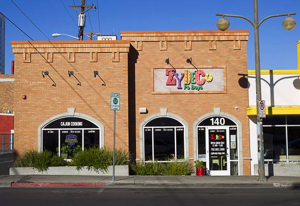 Abita, left, and Zydeco Po-Boys restaurants in downtown Las Vegas Sunday, Nov. 1, 2015.