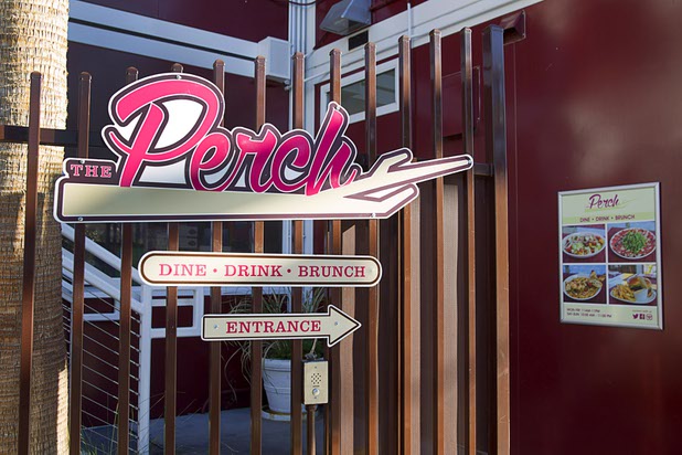 An entrance to The Perch restaurant in the Las Vegas Container Park  in downtown Las Vegas Sunday, Nov. 1, 2015.