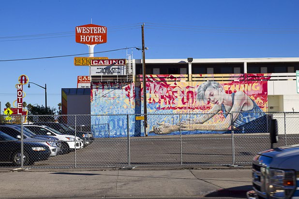 A view of the Western Hotel in downtown Las Vegas Sunday, Nov. 1, 2015.