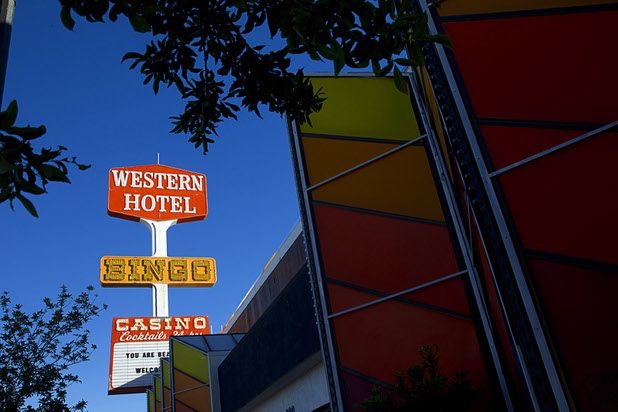 A view of the Western Hotel in downtown Las Vegas Sunday, Nov. 1, 2015.