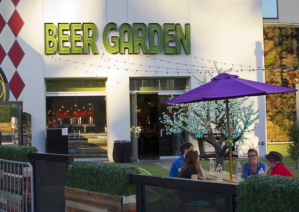 The Beer Garden at the Plaza in downtown Las Vegas Sunday, Nov. 1, 2015.