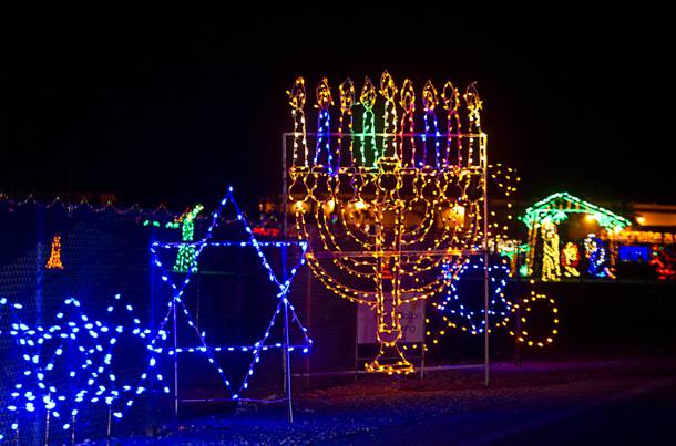 A light display is shown during a preview event for the Glittering Lights at the Las Vegas Motor Speedway Thursday, Nov. 12, 2015. The 2.5 mile course features more than 3 million lights in holiday displays. The event runs from Nov. 13 to Jan. 3 and costs $20 per vehicle.