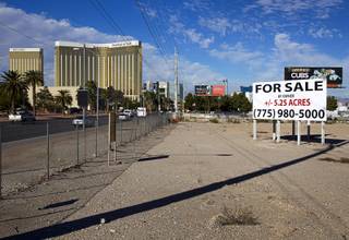 A view of land for sale on Las Vegas Boulevard South Monday, Nov. 23, 2015.
