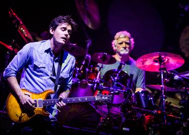 Dead & Company — Grateful Dead members Bob Weir on rhythm guitar and vocals and Mickey Hart and Bill Kreutzmann on drums; John Mayer on lead guitar and vocals; Oteil Burbridge on bass guitar; and Jeff Chimenti on keyboards — on Friday, Nov. 27, 2015, at MGM Grand Garden Arena.