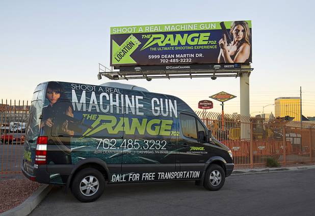 A courtesy shuttle is shown outside The Range 702, 5999 Dean Martin Dr., Tuesday, Dec. 1, 2015.
