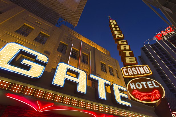 A view of the Golden Gate hotel-casino in downtown Las Vegas Friday, Jan. 24, 2015.