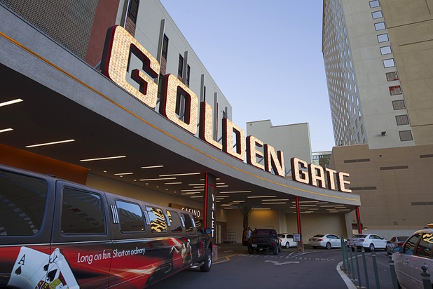 A view of the porte cochere at the Golden Gate hotel-casino in downtown Las Vegas Friday, Jan. 24, 2015.