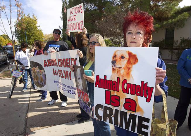 Animal Rights Activists Picket Boulder City Police Station