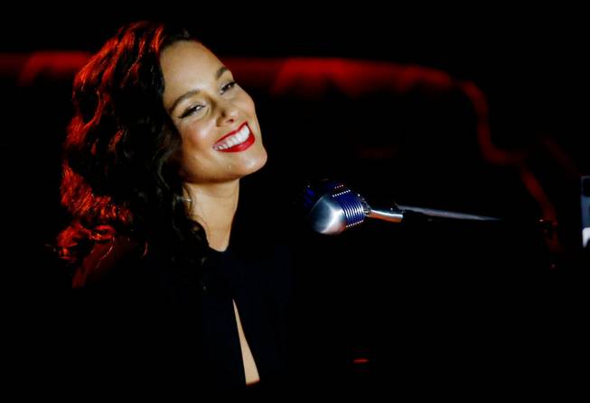Alicia Keys performs during the “Sinatra 100” tribute and Grammy ...