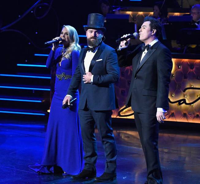 Carrie Underwood, Zac Brown and Seth MacFarlane perform during the “Sinatra 100” tribute and Grammy concert at Encore Theater on Wednesday, Dec. 2, 2015, at Wynn Las Vegas.