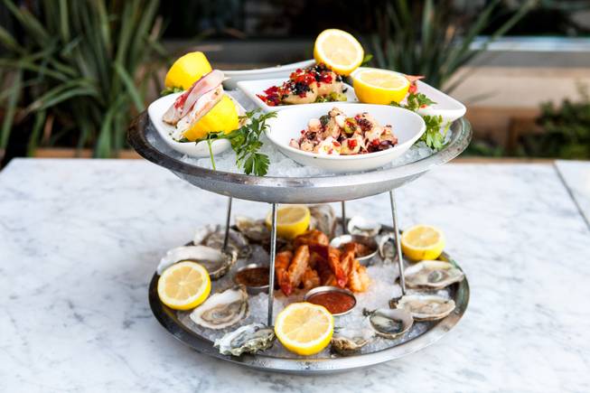 The seafood tower from the Salt & Brine Bar at ...