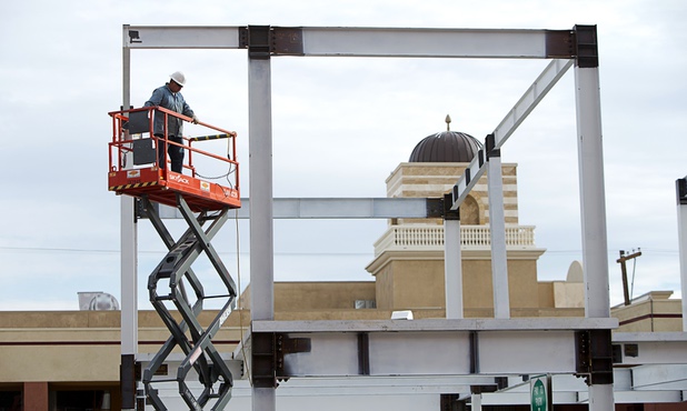 A view of a two-story Indian restaurant under construction on the northeast corner of Fremont and Seventh streets at the City Center Motel in downtown Las Vegas Monday, Dec. 21, 2015.