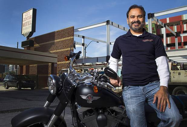 Owner Rajesh Patel poses in front of the Turmeric Flavors of India restaurant, under construction at Fremont and Seventh streets, Wednesday, Dec. 23, 2015. The 6,000 sq. ft. restaurant, including an outdoor second-floor dining area, is expected to open in the summer of 2016, he said. Patel also owns Saffron Flavors of India restaurant in Summerlin.