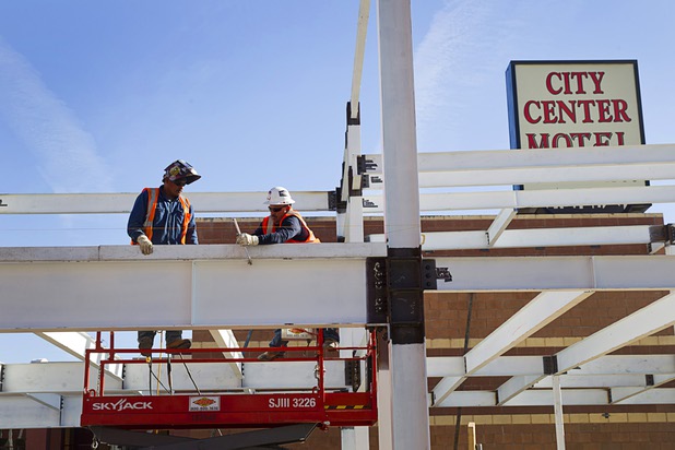 Construction continues at Turmeric Flavors of India restaurant at Fremont and Seventh streets Wednesday, Dec. 23, 2015. The 6,000 sq. ft. restaurant, including an outdoor second-floor dining area, is expected to open in the summer of 2016, said owner Rajesh Patel. Patel also owns Saffron Flavors of India restaurant in Summerlin.