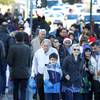 Pedestrians are shown along the Las Vegas Strip on Christmas Day Friday, Dec. 25, 2015.