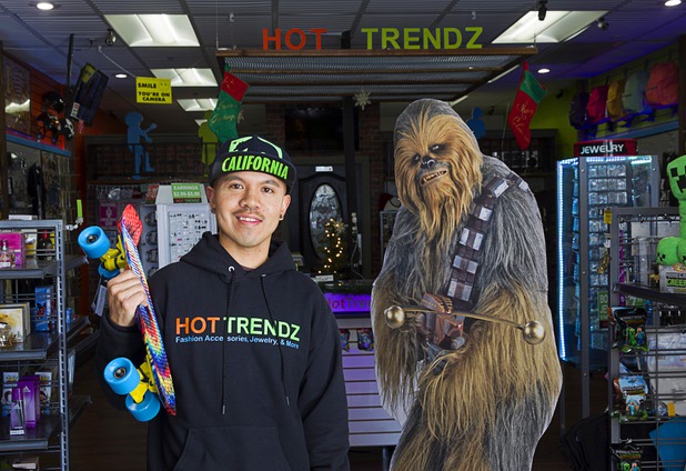 Alfredo Sibucao Jr. poses in Hot Trendz, 7500 W. Lake Mead Blvd., Monday, Dec. 28, 2015.