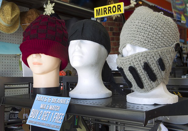 Hats and Beanies are displayed in Hot Trendz, 7500 W. Lake Mead Blvd., Monday, Dec. 28, 2015.