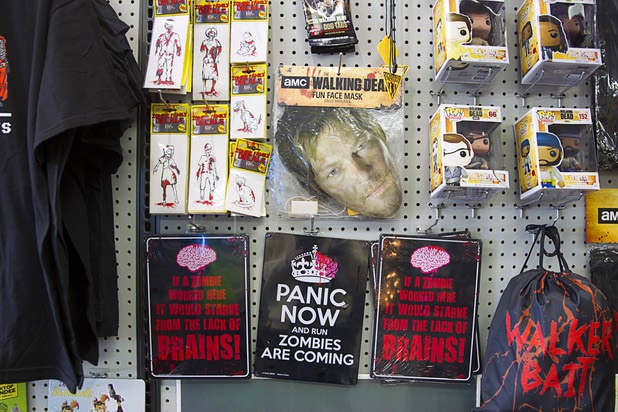 Walking Dead-themed merchandise is displayed in Hot Trendz, 7500 W. Lake Mead Blvd., Monday, Dec. 28, 2015.