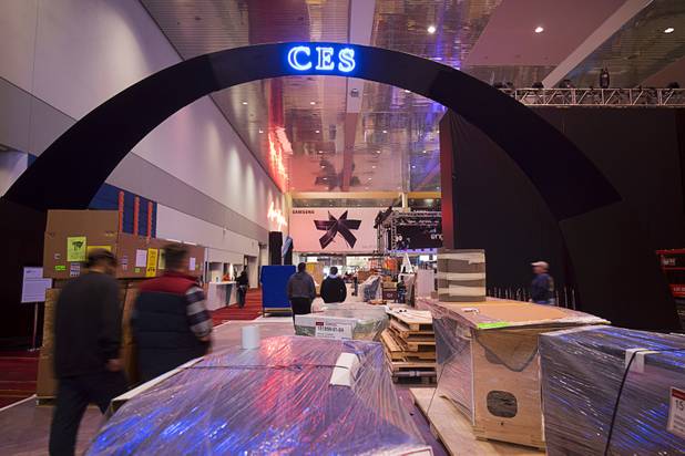 The lobby of the Las Vegas Convention Center is shown as workers prepare for the 2016 International CES Sunday, Jan. 3, 2015. The trade show floor opens on Jan. 6.