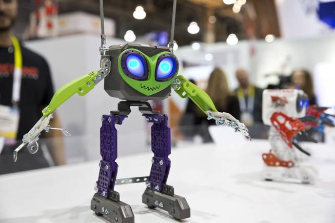 Meccano Maker System robots are seen during CES, Wed. Jan 6, 2016.