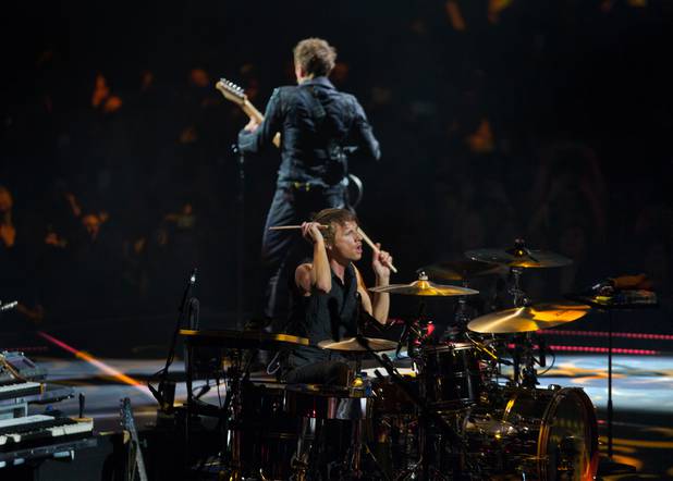 Muse drummer Dominic Howard and frontman and guitarist Matt Bellamy ...