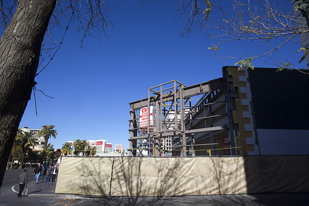 Construction continues on a CVS pharmacy on the Las Vegas Strip between Bally's and Paris Las Vegas Monday, Jan 11, 2016.
