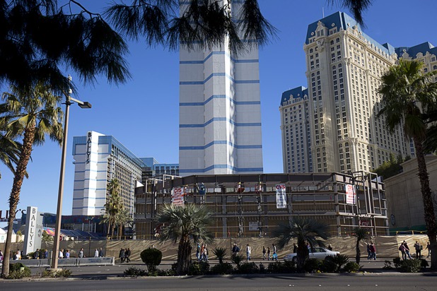 Construction continues on a CVS pharmacy on the Las Vegas Strip between Bally's and Paris Las Vegas Monday, Jan 11, 2016.