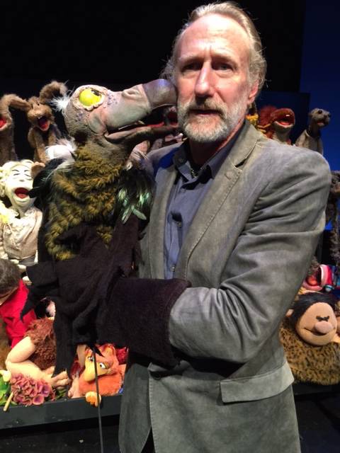 Brian Henson, son of the late Jim Henson, with characters from his “Puppet Up! Uncensored” at Jim Henson Co. headquarters Thursday, Jan. 7, 2016, in Los Angeles.