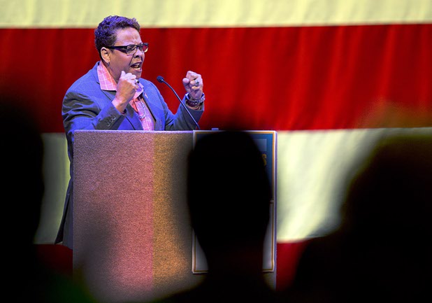 Nevada State Sen. Pat Spearman speaks during a Nevada AFL/CIO Raising Wages Summit at the College of Southern Nevada, Cheyenne Campus, Tuesday, Jan 12, 2016. STEVE MARCUS