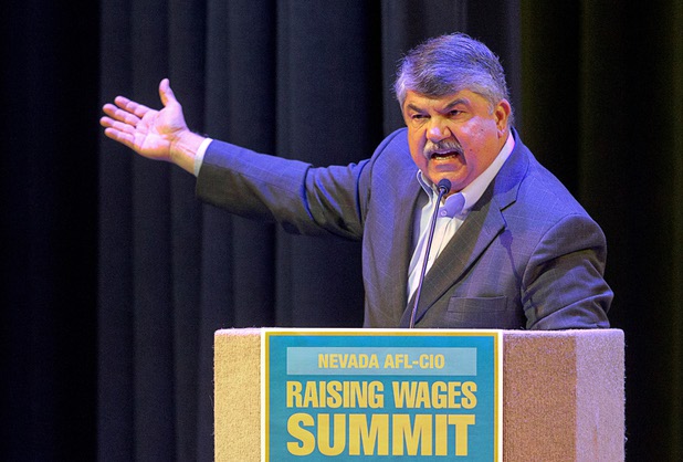 Richard Trumka, president of the AFL/CIO, speaks during a Nevada AFL/CIO Raising Wages Summit at the College of Southern Nevada, Cheyenne Campus, Tuesday, Jan 12, 2016. STEVE MARCUS