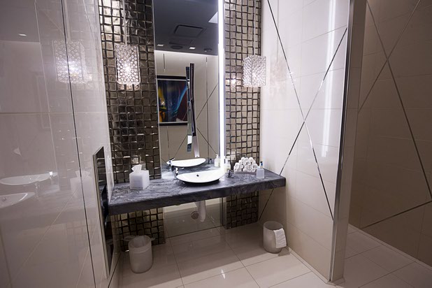 A restroom sink is shown in the new high limit slot area  at the Cosmopolitan Wednesday, Jan 13, 2016.