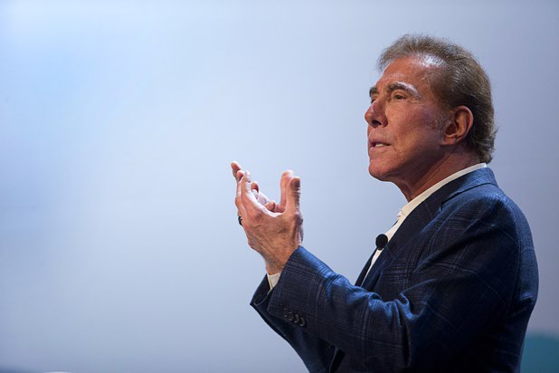 Steve Wynn, chairman and CEO of Wynn Resorts, gives a keynote address during the annual Electronics for Imaging users conference Tuesday, Jan. 19, 2016, at Wynn Las Vegas.