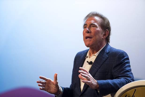 Steve Wynn, chairman and CEO of Wynn Resorts, gives a keynote address during the annual Electronics For Imaging (EFI) users conference at Wynn Las Vegas Tuesday, Jan. 19, 2016.