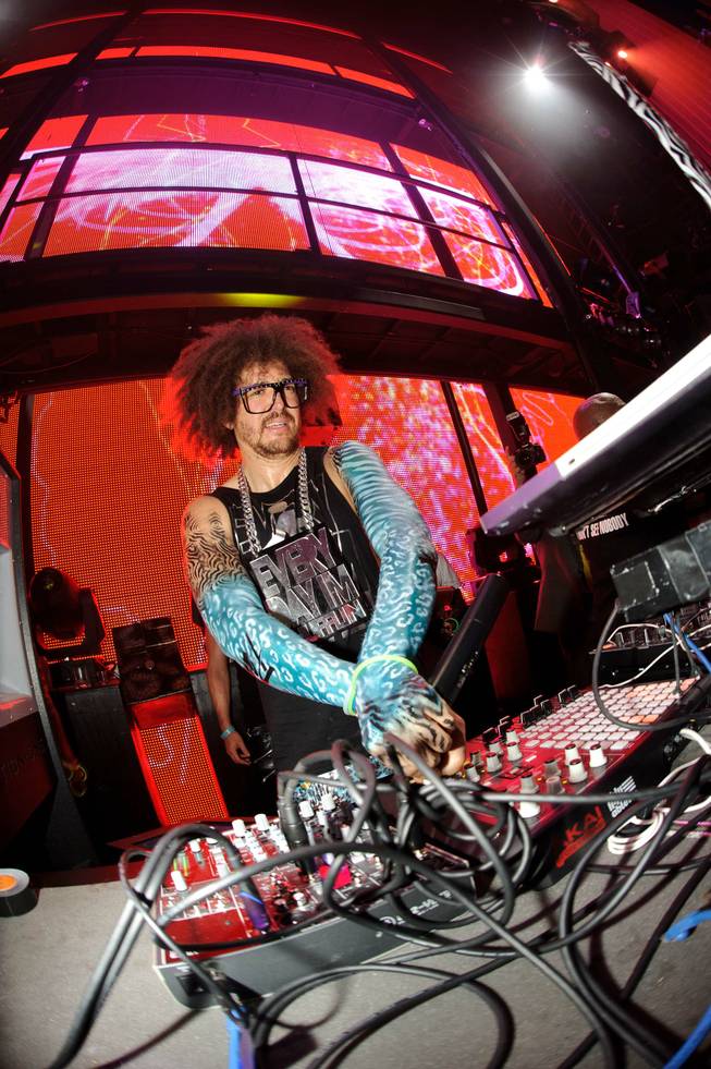 Redfoo at Marquee in the Cosmopolitan of Las Vegas. DJ Chuckie is at left.