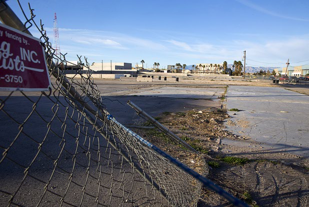 A view of vacant land, formerly industrial property, near Spring Mountain Road and Valley View Boulevard on Monday, Jan. 25, 2016. Fore Property Co. has purchased 6.5 acres near Chinatown for a new apartment development. This view is looking northbound from Spring Mountain Road.