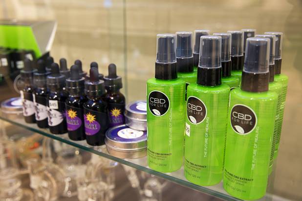 Hemp-derived cannabidiol (CBD) products are displayed at Sahara Wellness, at 420 E. Sahara Ave., Tuesday, Feb. 2, 2016. The facility is the the first all-female-owned medical marijuana dispensary in Las Vegas.
