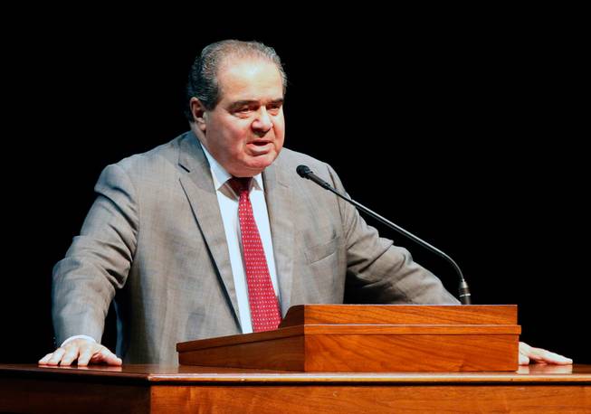 Supreme Court Justice Antonin Scalia speaks Oct. 20, 2015, at the University of Minnesota in Minneapolis.