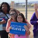 People Line Up For Bernie Sanders Rally