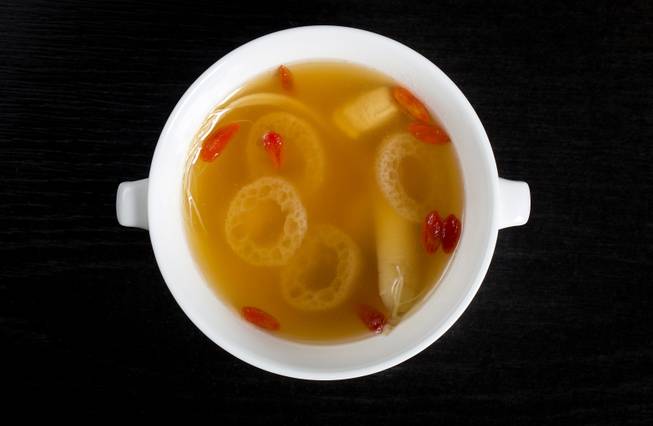 Double boiled ginseng and chicken soup is featured on the ...