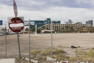 A look at an empty lot near Tropicana Avenue and Koval Lane on March 1, 2016. UNLV closed a $50 million deal to buy 42 acres of land that may be used to build a stadium. The sale was announced Wednesday, Jan. 20, 2016