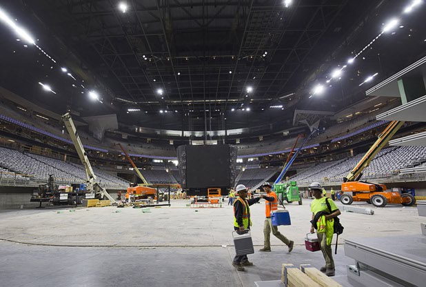 A view from the arena floor is shown during a tour of the T-Mobile Arena Tuesday, March 1, 2016. The 20,000-seat arena, a joint venture between AEG and MGM Resorts, is scheduled to host it's first event on April 6.