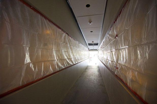 A hallway between two Bunker Suites leads to the arena floor in the T-Mobile Arena Tuesday, March 1, 2016. The 20,000-seat arena, a joint venture between AEG and MGM Resorts, is scheduled to host it's first event on April 6.